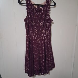 City Studio Purple Lace Mini Dress